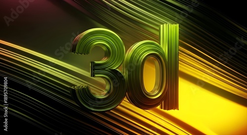 Wallpaper Mural Text 3d Metallic Green And Gold Material With Light Streaks In The Background Abstract Technology Motion Graphic Background Torontodigital.ca