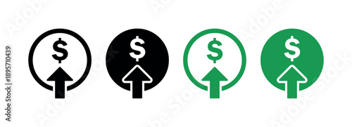 Financial Growth Vector, Currency Sign Above Arrow