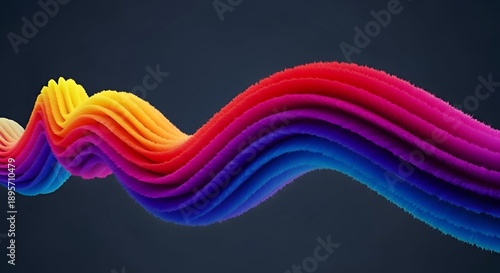 Wallpaper Mural Vibrant rainbow colored wave formation composed of tiny particles flowing across a dark gray background abstract digital art illustration colorful Torontodigital.ca
