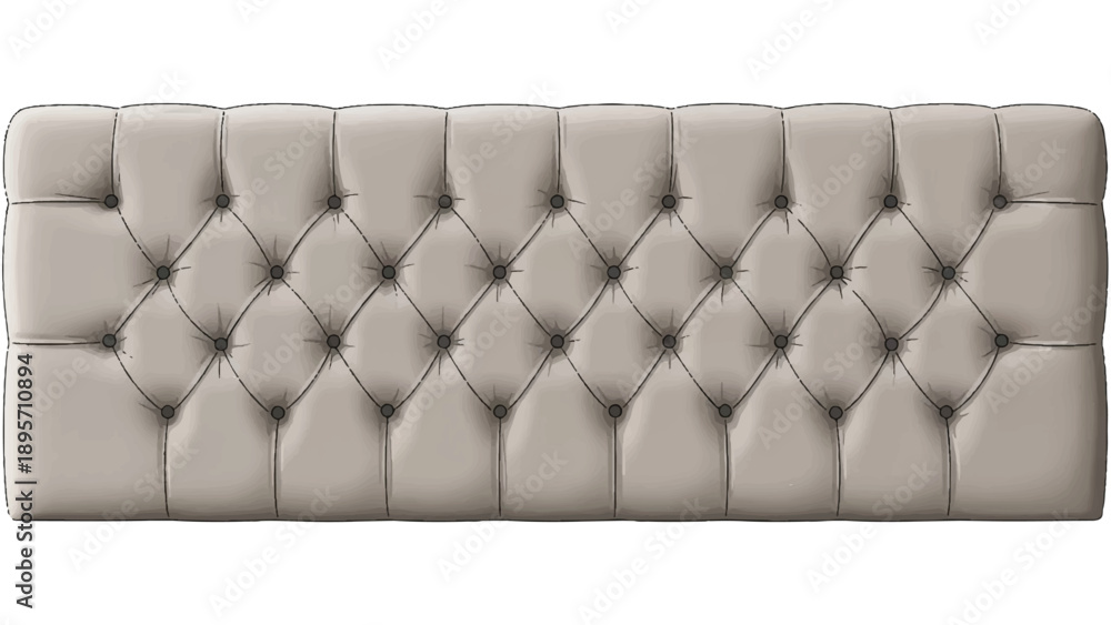Fototapeta premium Soft beige tufted headboard cushion with diamond stitching and plush upholstery for a luxurious contemporary look.