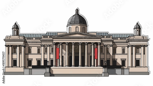 Grand classical architectural building with domed central dome and tall columns.