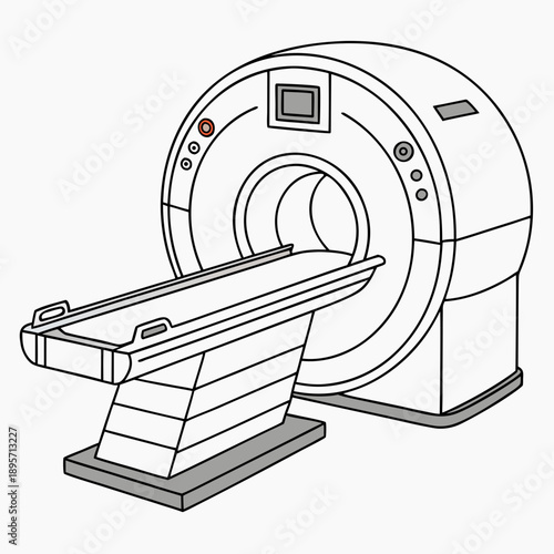 State-of-the-Art CT Scan Machine, Vector Art - Advanced Diagnostic Imaging Technology for Healthcare
