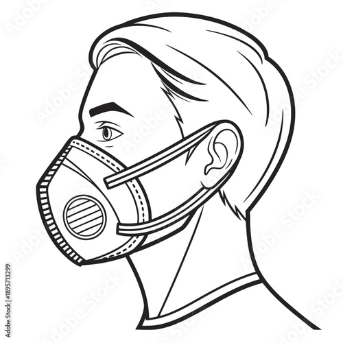 Clean vector illustration of a medical face mask on a white background, representing health protection and hygiene