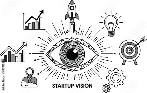 Startup Vision Concept Image Depicting Innovation, Growth Strategies and Future Goals