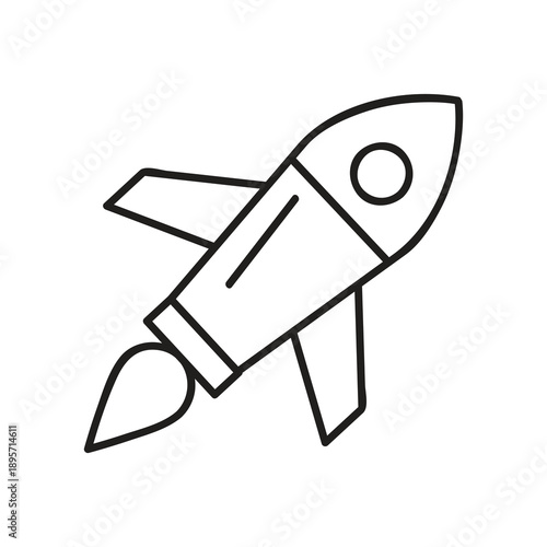 Space Rocket Icon ? Startup, Growth, and Technology Concept, Rocket Symbol Line Icon ? Launch, Success, and Progress..eps
