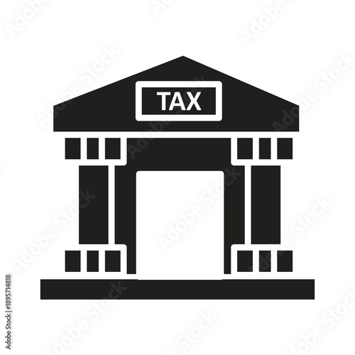 Tax Office Building Icon , Government Taxation Symbol Vector..eps