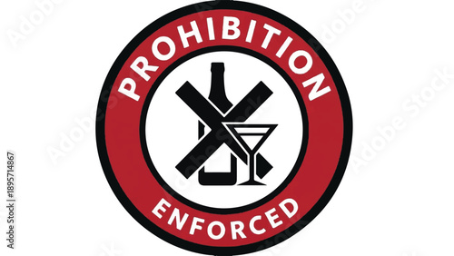 Prohibition Enforced Sign Featuring Hand Symbol Against Unauthorized Access.