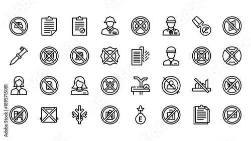 Prohibited signs and symbols icons.