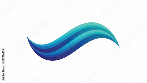 Abstract blue gradient wave swoosh design element.