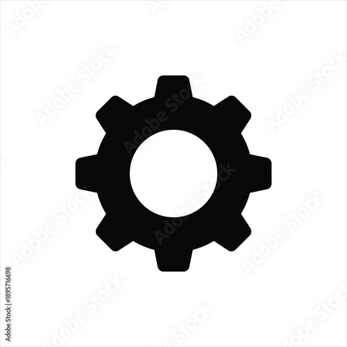 Engineering gear cog icon silhouette for settings, configuration and process management
