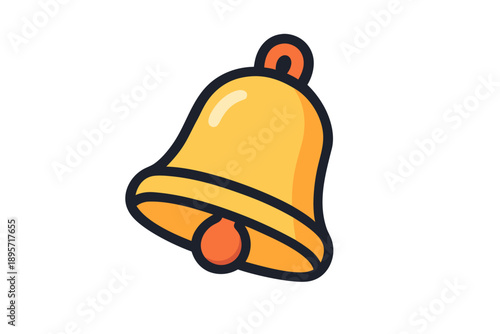 Golden Bell Ringing with Vibrant Clapper Illustration