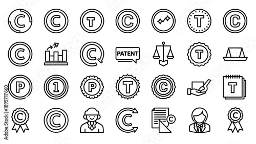 Trademark Symbols and Icons Collection.