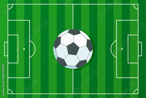 Soccer pitch, sport scenery game frame, layout of match game and grass texture