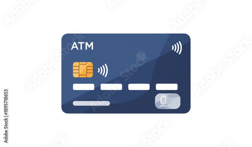 Modern ATM Card Vector Design for Online Payment and Cash Withdrawal