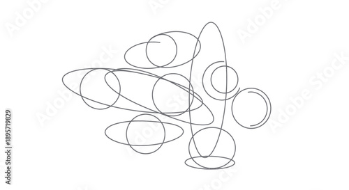 Abstract overlap of circles and ellipses