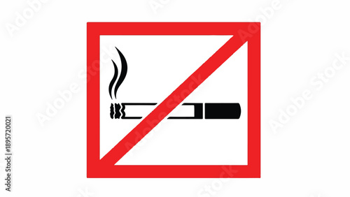 No Smoking Prohibition Sign Indicating Smoke Free Area.