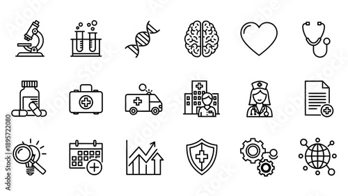 Medical Health Icons and Symbols.