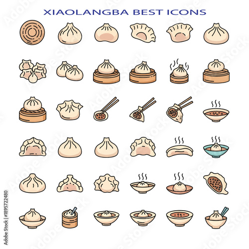 Xiaolongbao Chinese Soup Dumplings with Juicy Meat Filling