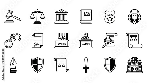Law and Justice Icons Collection.