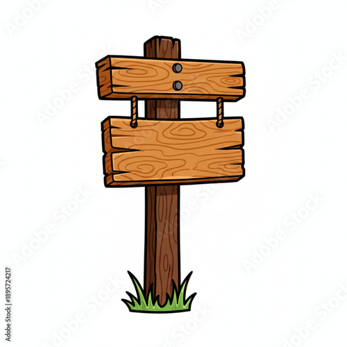 Blank Wooden Signpost Illustration