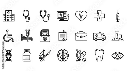 Medical Icons Collection Healthcare Symbols.