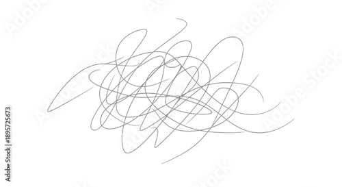 Abstract illustration featuring intertwined gray lines on a clean white background representing