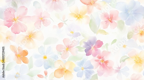Pastel floral watercolor design, soft background, spring, website, card