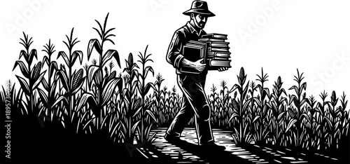 Deceptive agricultural practices showcased through minimalist br
