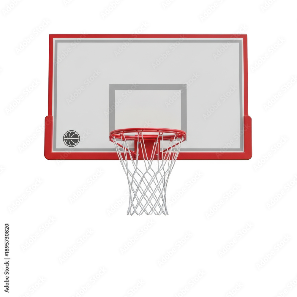 Naklejka premium Basketball hoop with ball isolated on transparent background
