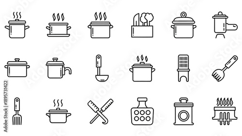 Kitchen Cooking Utensils and Pots.