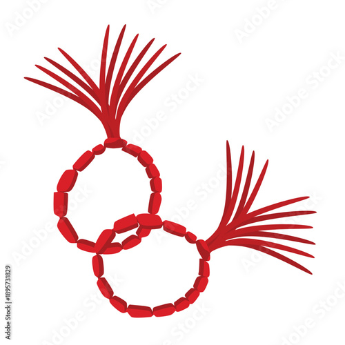 Prajied muay thai arm bands vector illustration, kruang muay thai icon vector, muay thai boxer equipment icon. Perfect for combat sports or martial arts designs