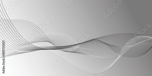Abstract vector background with black wavy lines.