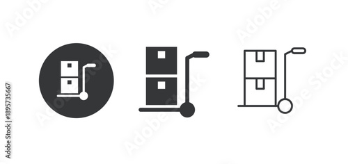 Trolley icon. Multi series icon. Perfect pixel isolated on white background. Vector illustration