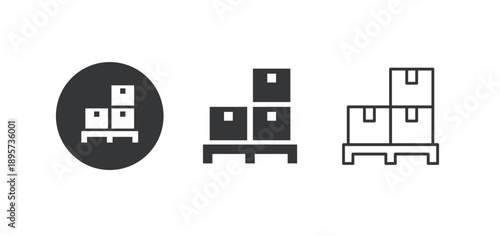 Parcel icon. Multi series icon. Perfect pixel isolated on white background. Vector illustration
