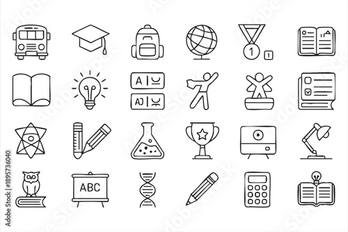 Education and Science Icons for Training and Study Projects