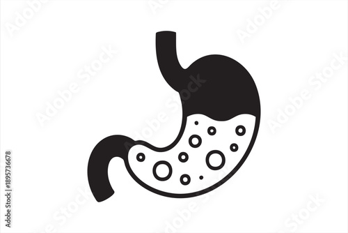 Stomach Digestive System Icon for Gut Health and Medical Design