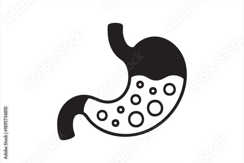 Human Stomach Digestive Icon for Medical and Science Projects