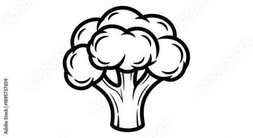 Broccoli Outline Vegetable Illustration