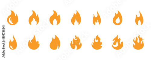 Fire Flame Icon Collection Set