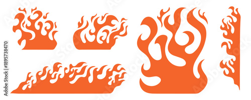 Hand Drawn Flame Icon Set