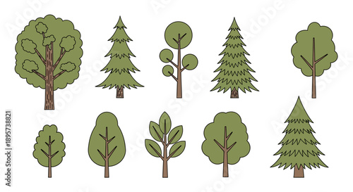 Stylized Tree Collection: Forest Icon Set