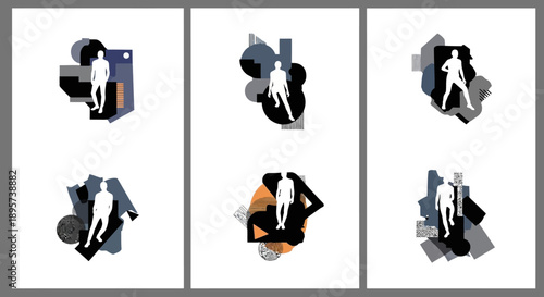 Abstract Human Figures Collage Art