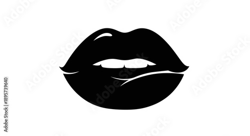 Black lips vector illustration isolated