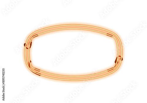 A gold bangle displayed on a white background from a frontal viewpoint