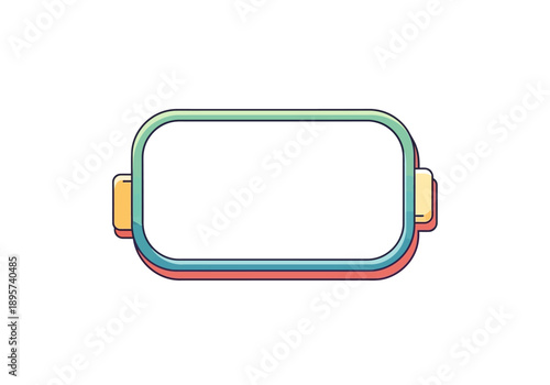 A modern digital smartwatch with colorful layered design and blank display on a white background