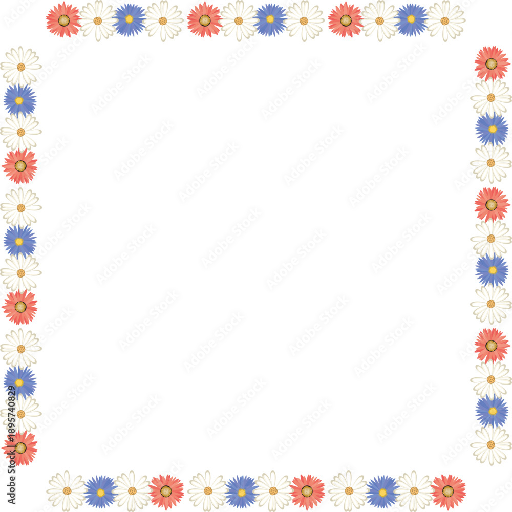 Obraz premium flower shaped border frame design