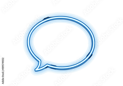 Aerial View of Modern Cityscape with Neon Lights and Speech Bubble