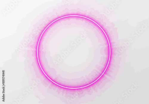 Glowing neon circle effect on a white background with vibrant pink hue