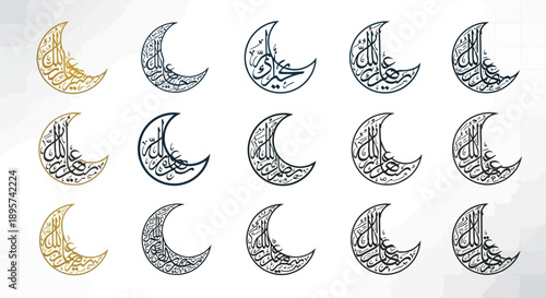Crescent Moon Illustrations in Various Designs.