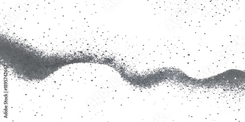 Vector illustration of a silhouette of a man over a black and white grunge background featuring ink splash textures and liquid paint drops with a dusty splatter pattern